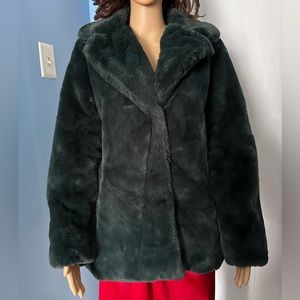 Women’s Jessica Simpson Faux Fur Coat, Size M, Emerald Green